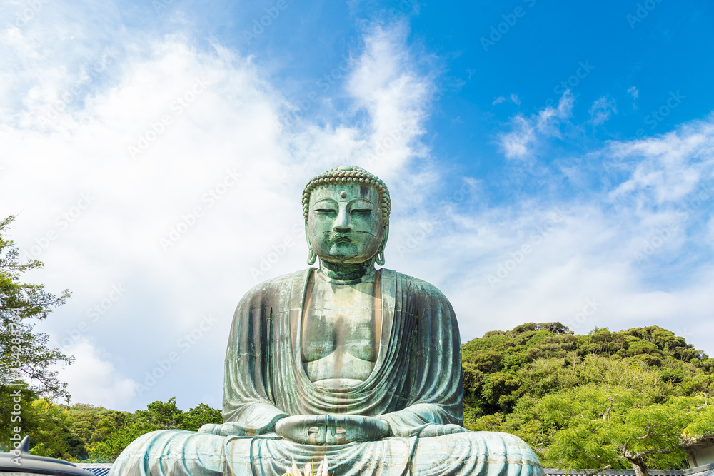 The Great Buddha in Kamakura Japan. Located in Kamakura, Kanagawa Prefecture Japan. The Great Buddha in Kamakura Japan. Located in Kamakura, Kanagawa Prefecture Japan.