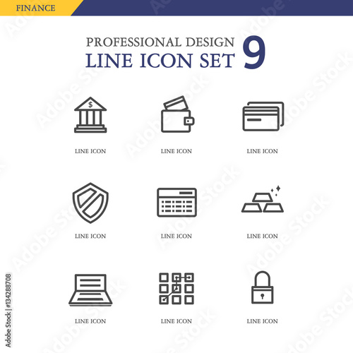 finance line icon set