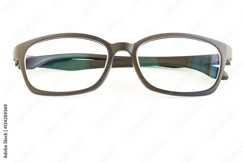 Isolated of Black eyeglasses on white background Isolated of Black eyeglasses on white background