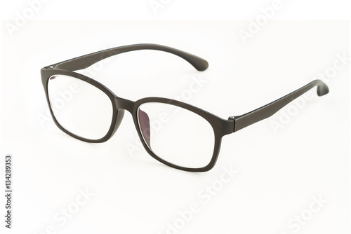 Isolated of Black eyeglasses on white background