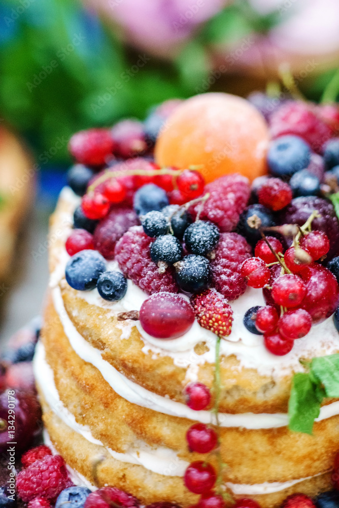 naked wedding cake
