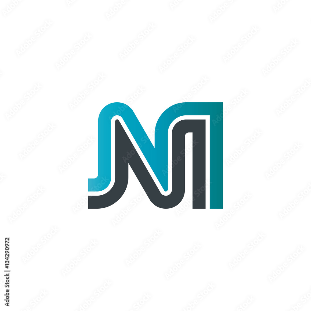 Initial Letter NI Linked Design Logo Initial Letter NI Linked Design Logo