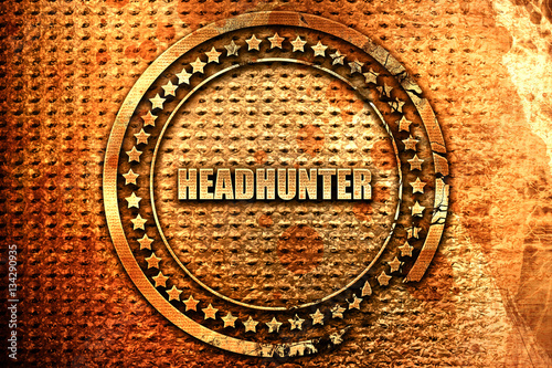 headhunter  3D rendering  grunge metal stamp