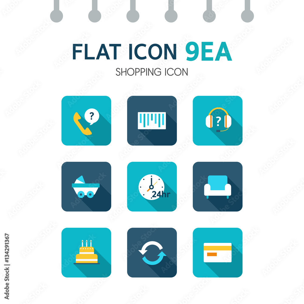 shopping Flat icon set shopping Flat icon set