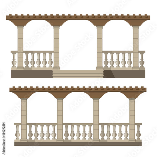 Set of vector pergola