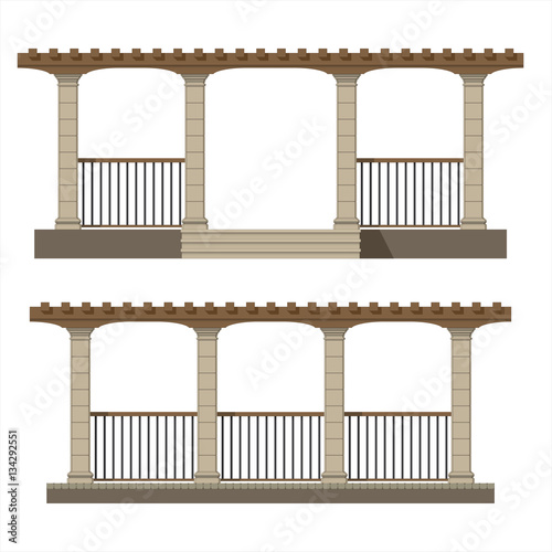 Set of vector pergola