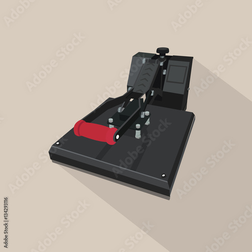 heat press machine flat illustration