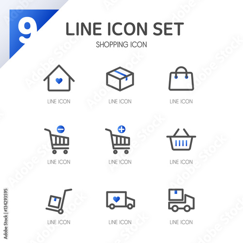 shopping Line icon set