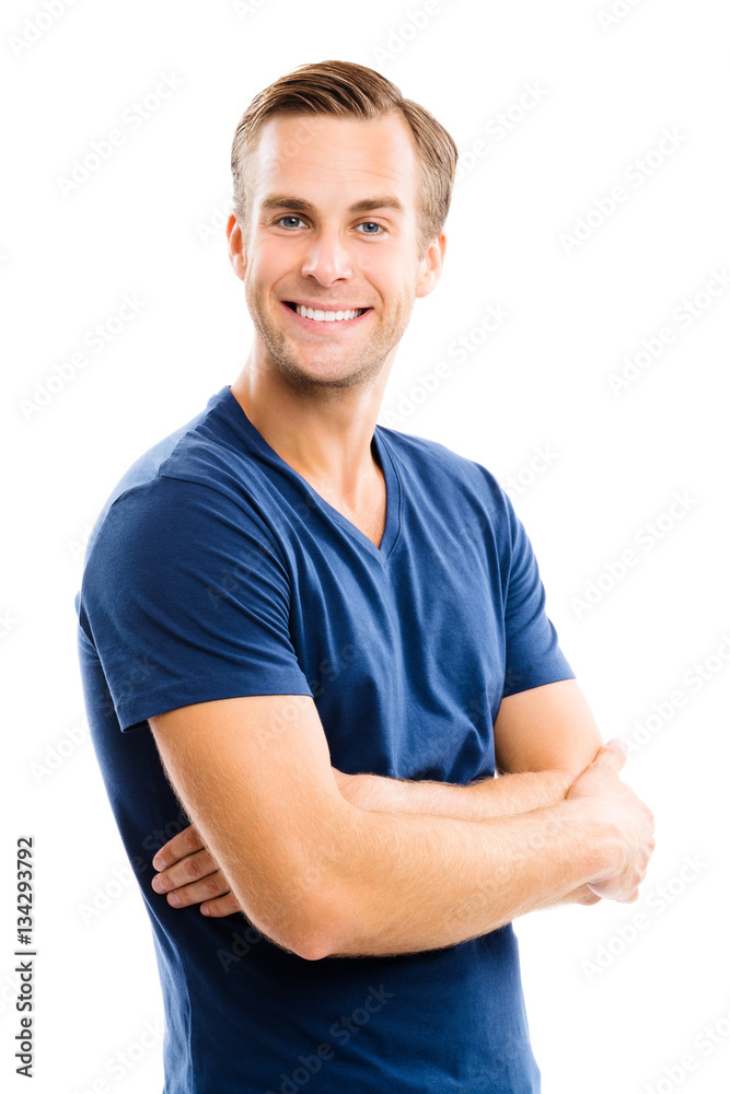Cheerful young man, over white Cheerful young man, over white