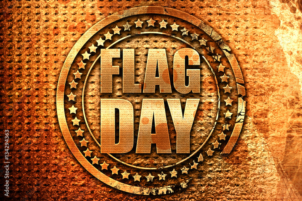 flag day, 3D rendering, grunge metal stamp flag day, 3D rendering, grunge metal stamp