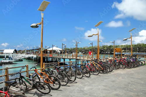 Bicycle parking on the waterfront in Puerto Ayora, Santa Cruz Is