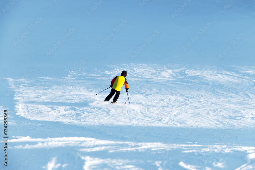 ski slope and athletes