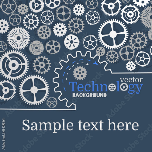 Technology background with gear wheel, cover template. photo