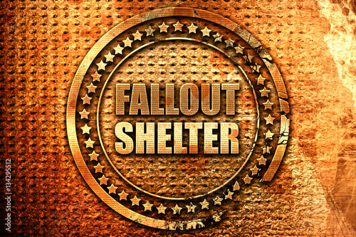 Vászonkép fallout shelter, 3D rendering, grunge metal stamp