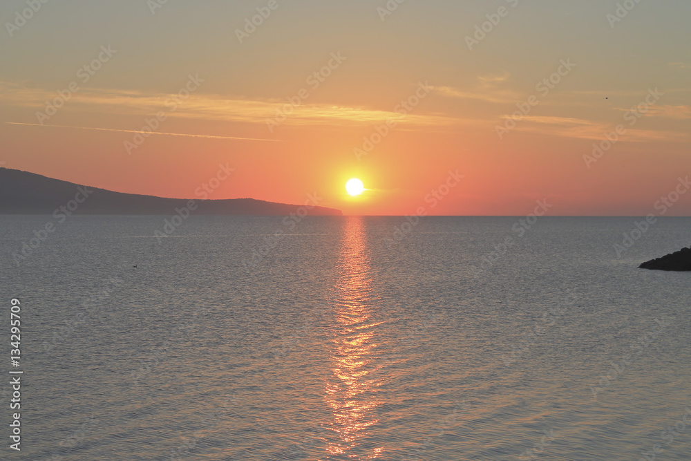 Radiant sunrise over the ocean Radiant sunrise over the ocean