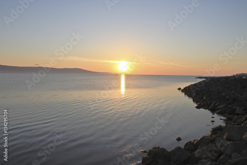 Radiant sunrise over the ocean