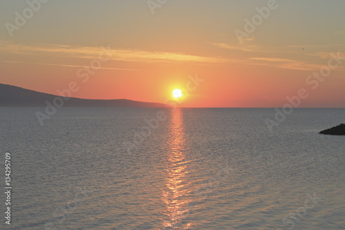 Radiant sunrise over the ocean