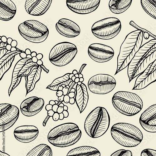 background with branch of coffee