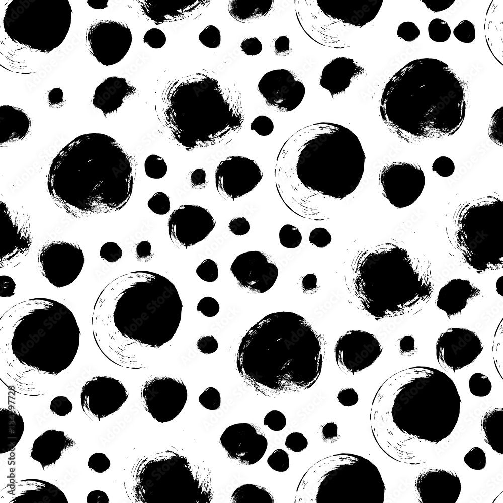 Seamless black and white pattern with abstract circles Seamless black and white pattern with abstract circles
