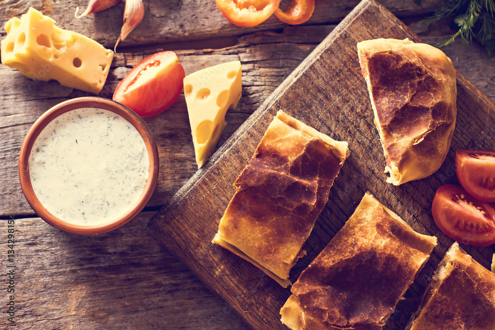 Fototapeta premium strudel with vegetables