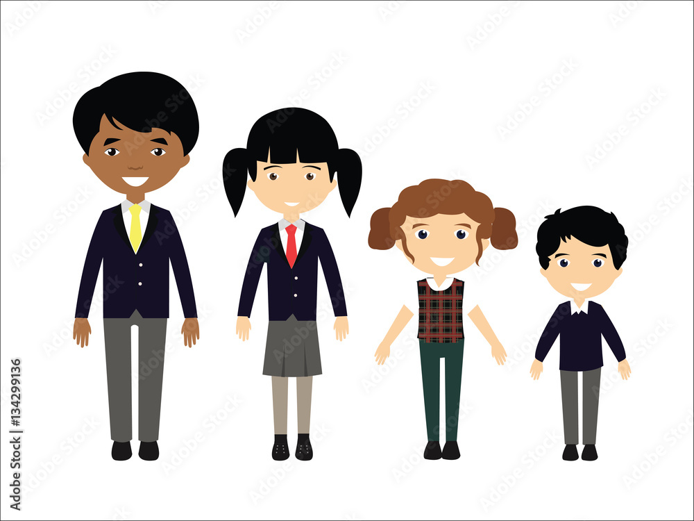 kid school set flat illustration character kid school set flat illustration character
