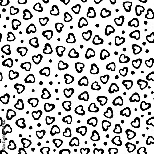 Seamless pattern hearts dots