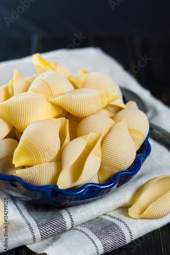 Big pasta shells for stuffing, uncooked photo