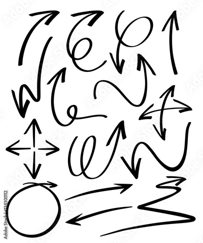 Doodles of different arrows design
