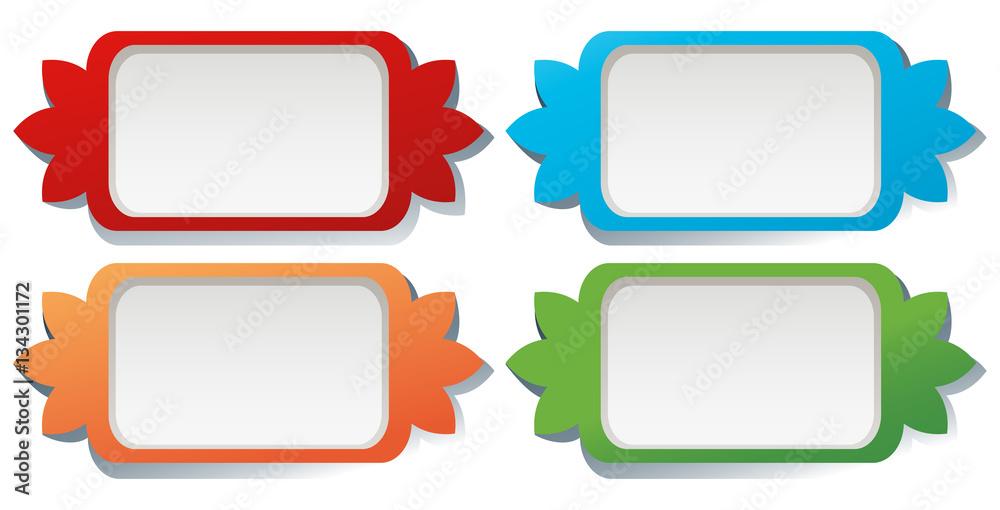 Square label design in four colors Square label design in four colors