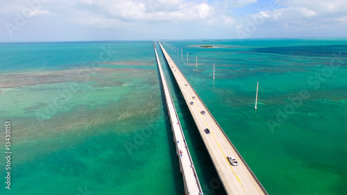 Bridge over Florida Keys, aerial view photo