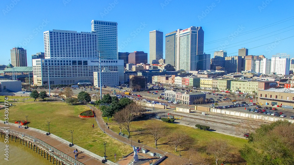 NEW ORLEANS, LA - FEBRUARY 11, 2016: Aerial city view on a sunny