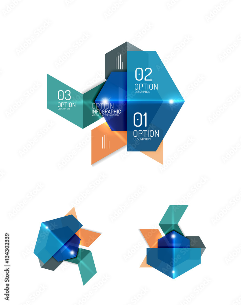 Abstract paper geometric infographic templates Abstract paper geometric infographic templates