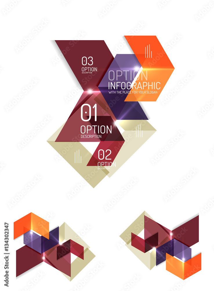 Abstract paper geometric infographic templates Abstract paper geometric infographic templates