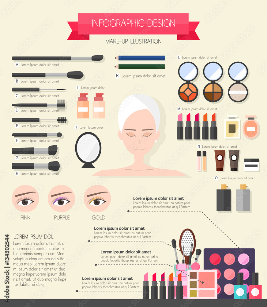 Obraz premium beauty Info graphic illustration