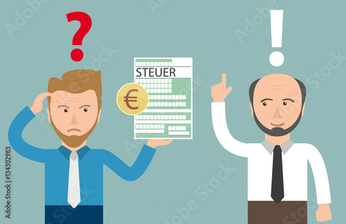 Verärgerter Geschäftsmann mit einem Steuerberater