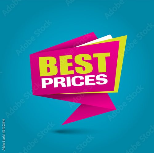 Best prices bubble style banner - pink vector and origami design