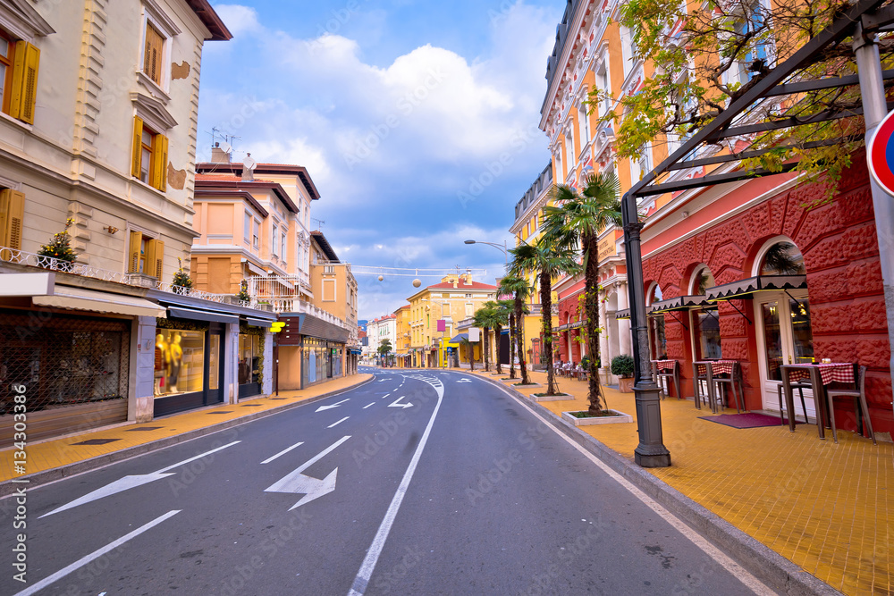 Town of Opatija historic street view