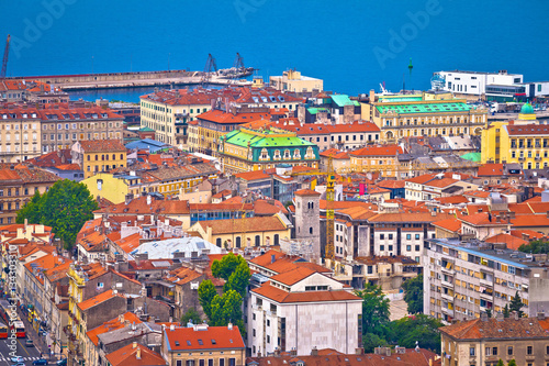 City of Rijeka waterfront rooftops view