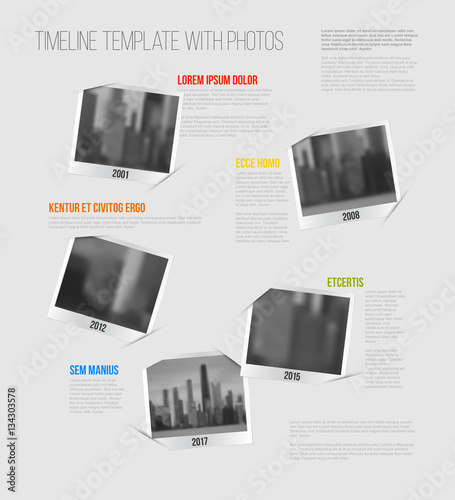 Infographic Timeline Template with photos
