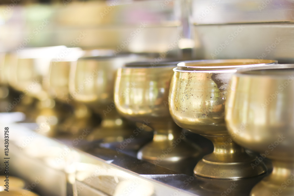 Stock Photo - Row of arms bowl,Bowl carried by a Buddhist priest