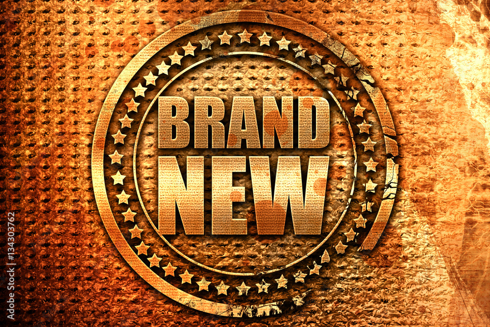 brand new, 3D rendering, grunge metal stamp brand new, 3D rendering, grunge metal stamp