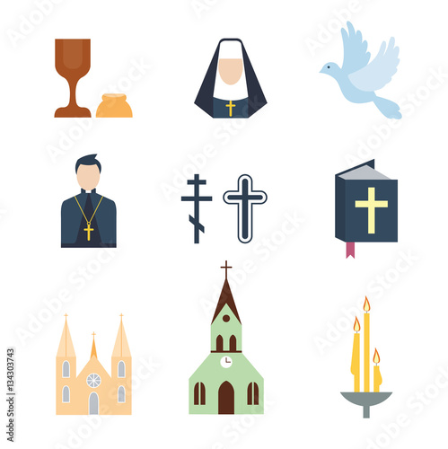 Religion icons vector illustration.