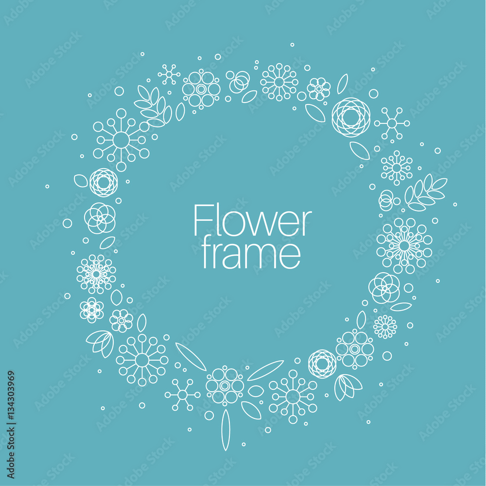 Fototapeta premium Minimalist floral background frame
