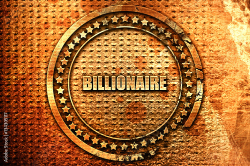 Photography billionaire, 3D rendering, grunge metal stamp