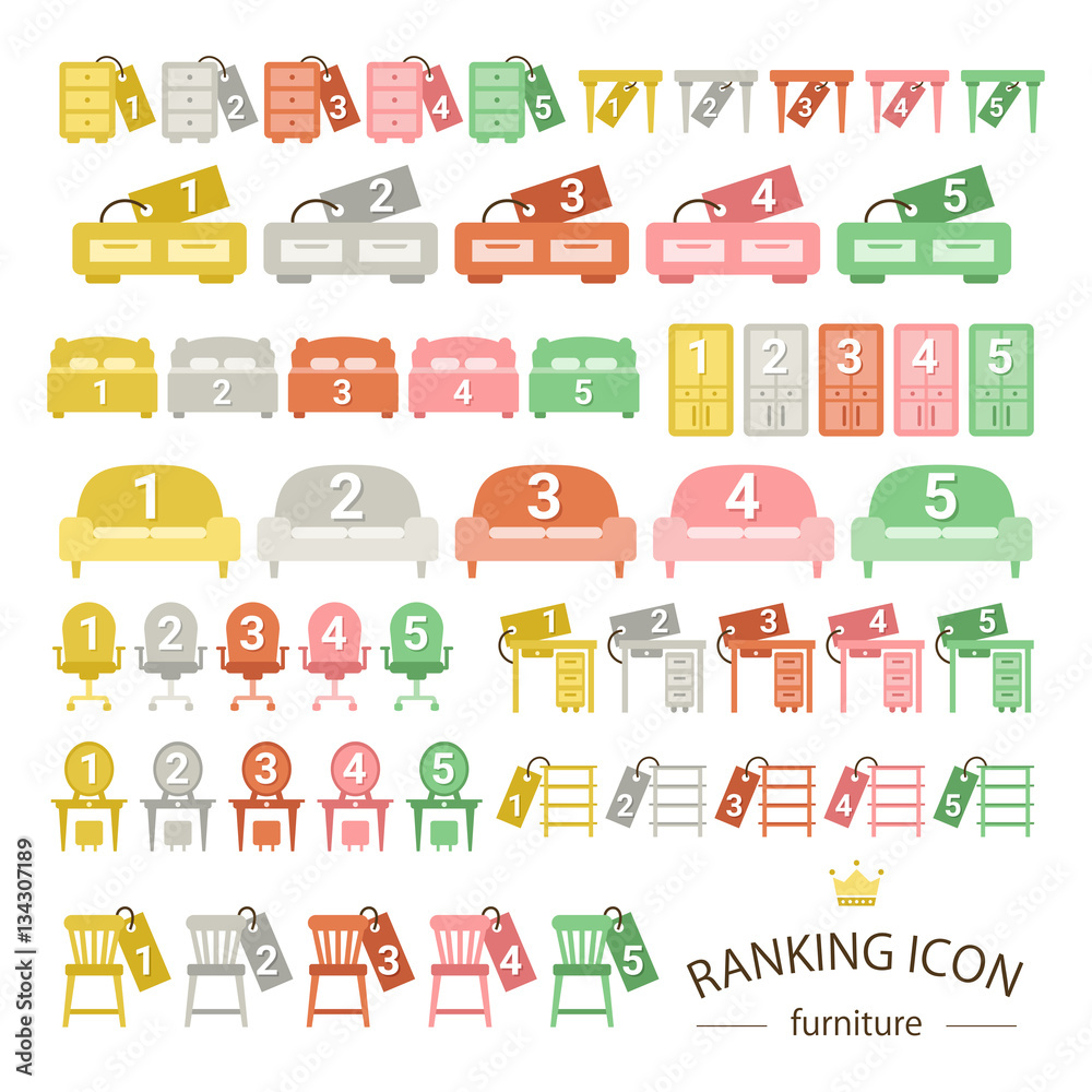 家具 ランキング アイコン セット Stock Vector Adobe Stock