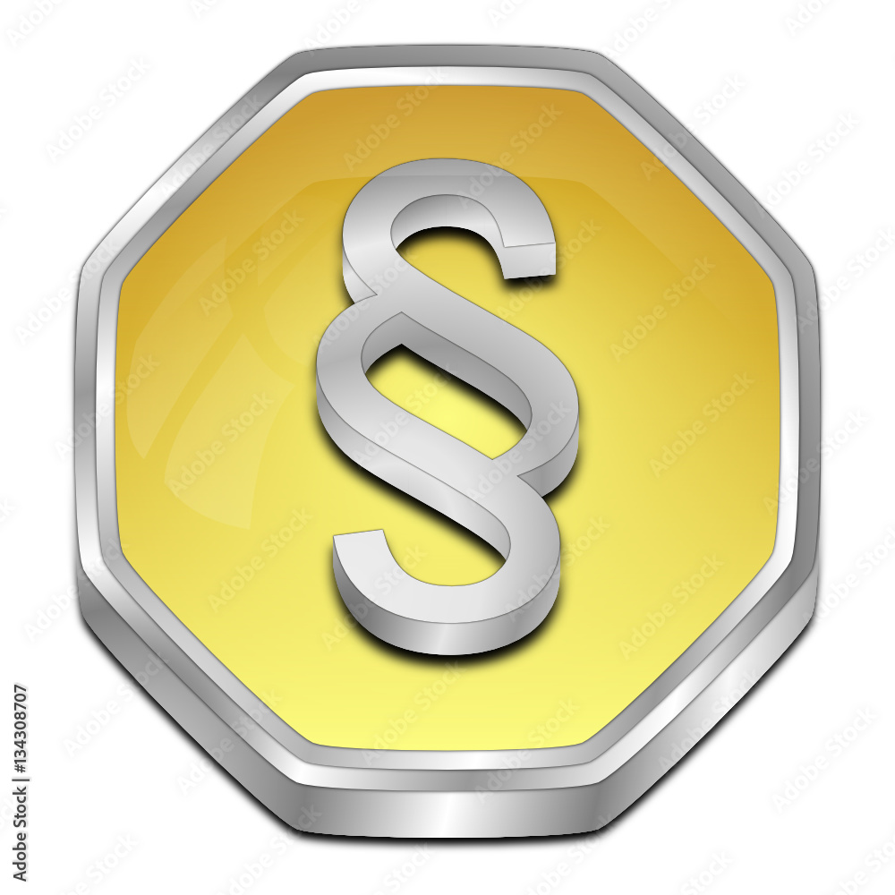 Law paragraph button - 3D illustration Law paragraph button - 3D illustration