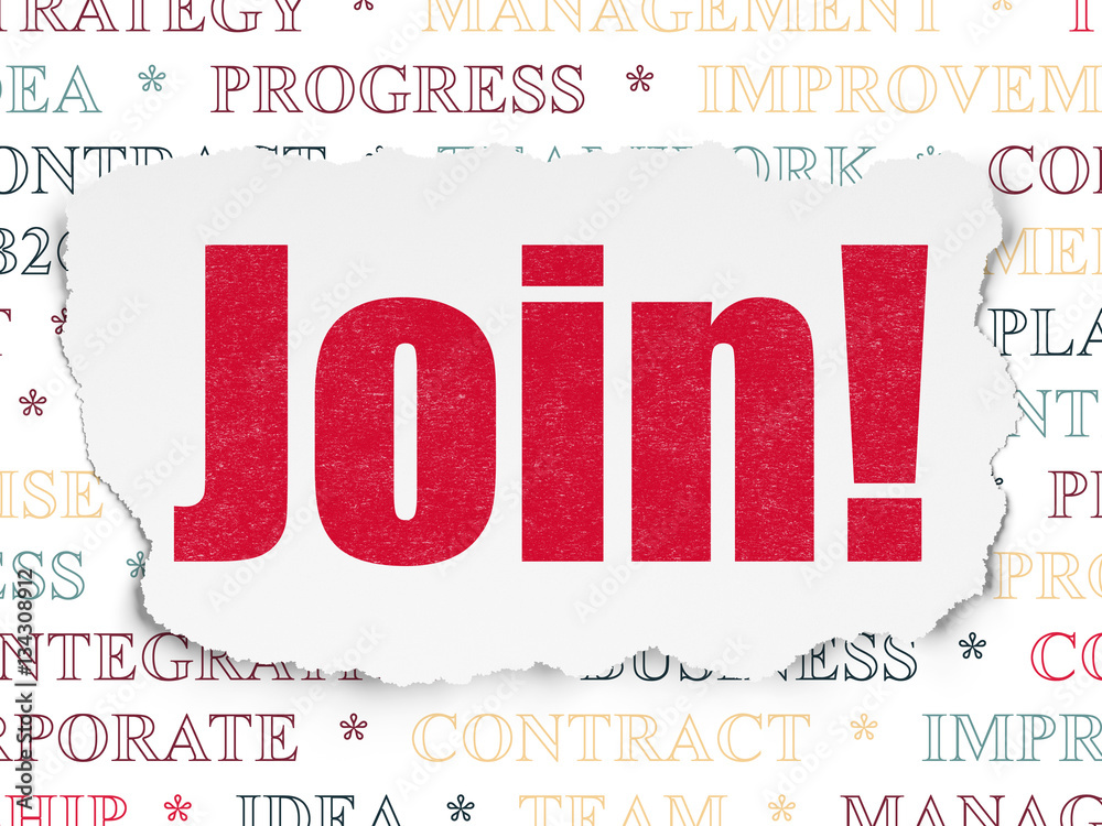 Business concept: Join! on Torn Paper background Business concept: Join! on Torn Paper background