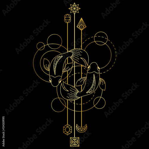Geometric fish symbol