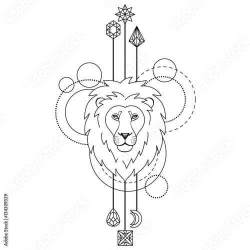 Geometric lion symbol