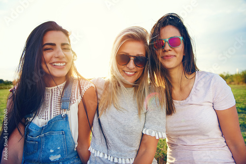 Three female friends spending time together